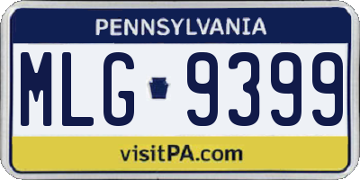 PA license plate MLG9399
