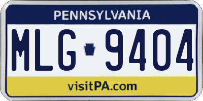 PA license plate MLG9404