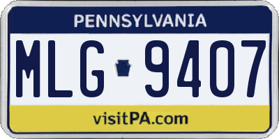 PA license plate MLG9407