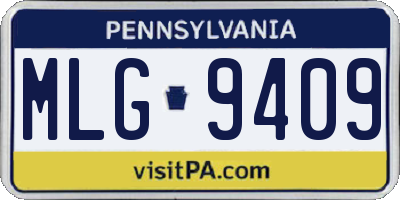 PA license plate MLG9409