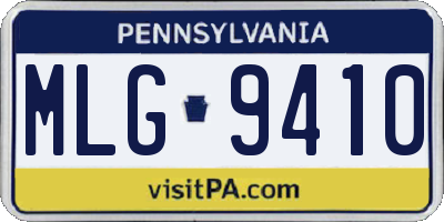 PA license plate MLG9410