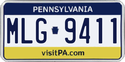 PA license plate MLG9411