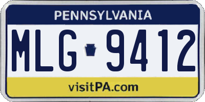PA license plate MLG9412