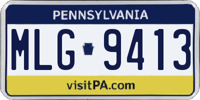PA license plate MLG9413