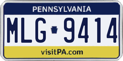 PA license plate MLG9414