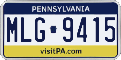PA license plate MLG9415