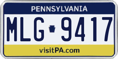 PA license plate MLG9417