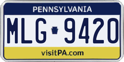 PA license plate MLG9420