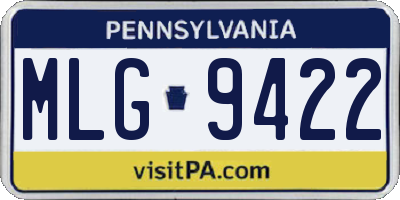 PA license plate MLG9422