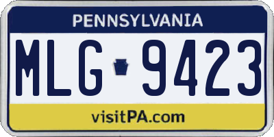 PA license plate MLG9423