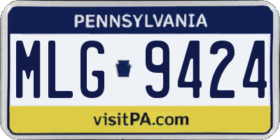 PA license plate MLG9424