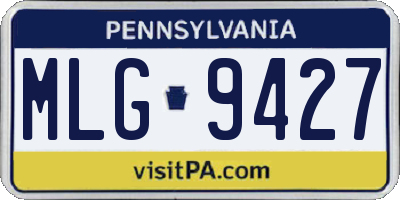 PA license plate MLG9427
