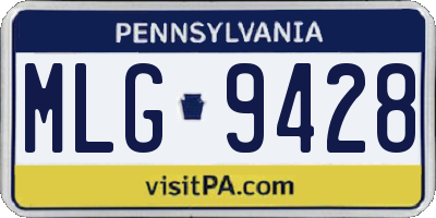 PA license plate MLG9428