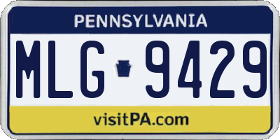 PA license plate MLG9429