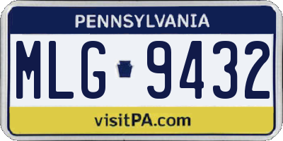 PA license plate MLG9432