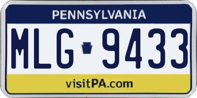 PA license plate MLG9433