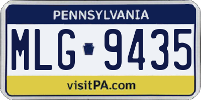 PA license plate MLG9435