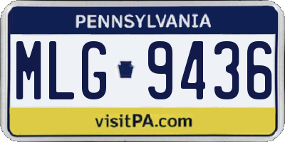 PA license plate MLG9436