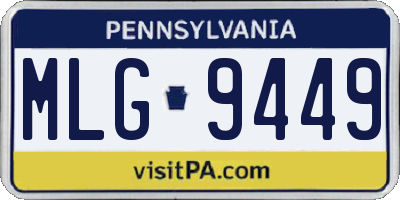 PA license plate MLG9449