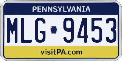 PA license plate MLG9453