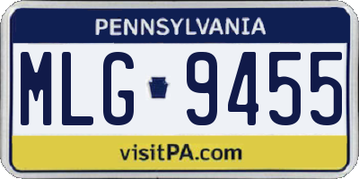 PA license plate MLG9455