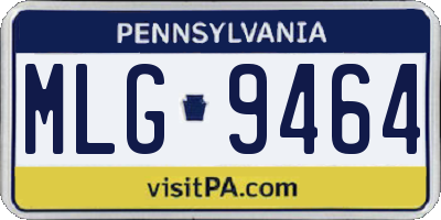 PA license plate MLG9464
