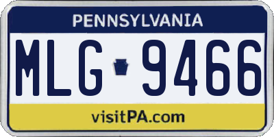 PA license plate MLG9466