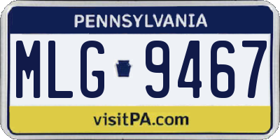 PA license plate MLG9467