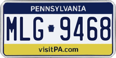 PA license plate MLG9468