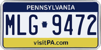 PA license plate MLG9472