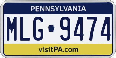PA license plate MLG9474