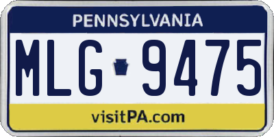 PA license plate MLG9475