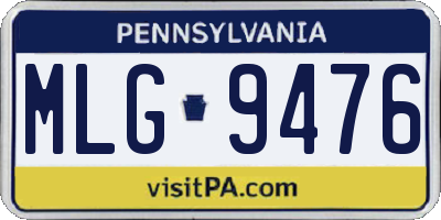 PA license plate MLG9476