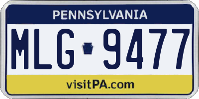 PA license plate MLG9477