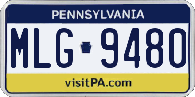 PA license plate MLG9480