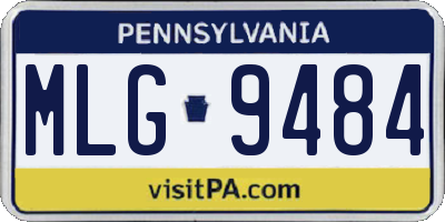 PA license plate MLG9484