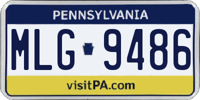 PA license plate MLG9486