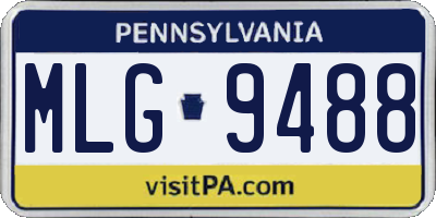 PA license plate MLG9488