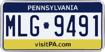 PA license plate MLG9491