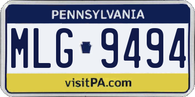 PA license plate MLG9494