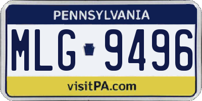 PA license plate MLG9496