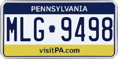 PA license plate MLG9498
