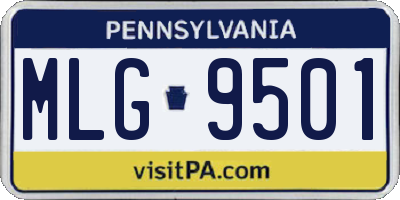 PA license plate MLG9501