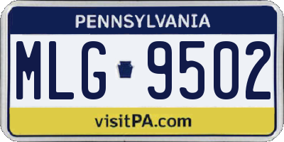 PA license plate MLG9502