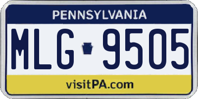 PA license plate MLG9505