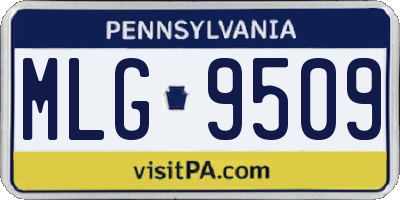 PA license plate MLG9509