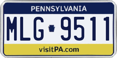 PA license plate MLG9511