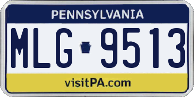 PA license plate MLG9513