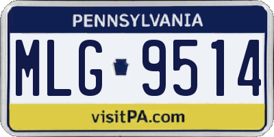 PA license plate MLG9514