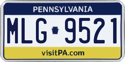 PA license plate MLG9521